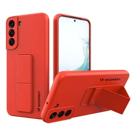 Wozinsky Kickstand Case silikona apvalks ar statīvu Samsung Galaxy S22+ sarkans
