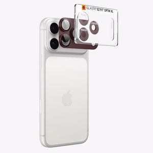 Spigen Optik Pro XL GLAS.TR EZ FIT rūdīts stikls, paredzēts iPhone 18 Pro Max, tumšā ķiršu krāsā