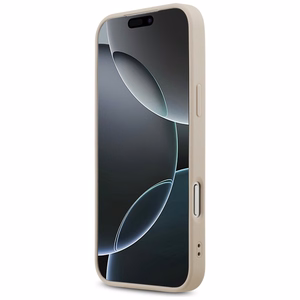 Guess Leather 4G Triangle Strass MagSafe maciņš modelim iPhone 17 Pro Max / 18 Pro Max – rozā