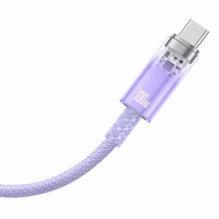 Baseus Explorer 100W USB-A - USB-C kabelis ar inteliģento temperatūras sensoru 1m - violets