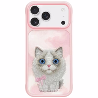 Nimmy Big Eyed Pet 2.0 Kaķa viedtālruņa apvalks iPhone 17 Pro Max - rozā