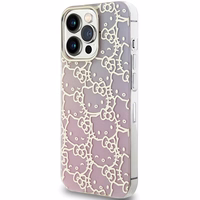 Hello Kitty IML gradienta elektrop blīvi izvietotu kaķu galvu viedtālruņa apvalks iPhone 13 Pro / 13 - rozā
