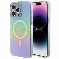 Guess IML Iridescent Magnētiskais viedtālruņa apvalks iPhone 15 Pro - tirkīza
