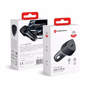 Автомобильное зарядное устройство Forcell F-Energy Carbon USB C QC3.0 PD 3A 20W CC50-1C чёрное