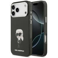 Karl Lagerfeld IML akvareļu Karl un logotipa magnētiskais viedtālruņa apvalks iPhone 17 Pro Max - melns