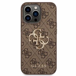 Guess GUHCP14X4GMGBR iPhone 14 Pro Max 6,7 ciets apvalks 4G Big Metal Logo - brūns