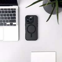 Mirdzošs magnētiskais viedtālruņa apvalks iPhone 16e - melns