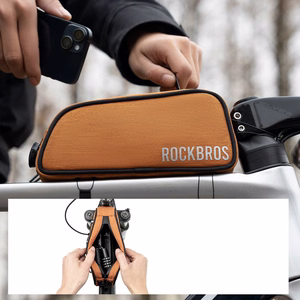 Rockbros TL004 ROAD TO SKY ūdensizturīga 0,7 l velosipēda rāmja soma – oranža