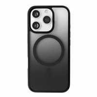 Puro krāsu pārejas MagSafe silikona apvalks iPhone 16 Pro Max viedtālrunim – melnā krāsā