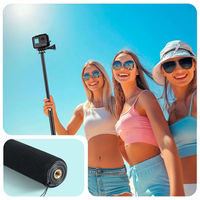 Tech-Protect GA100 Monopad & Selfie Stick priekš GoPro / DJI - melns
