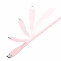 ENERGEA Kabelis Flow USB-C - USB-C1.5m rozā/pink 240W 5A PD Fast Charge