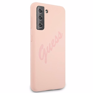 Guess GUHCS21MLSVSPI S21+ G996 розовый/розовый жёсткий чехол Script Vintage
