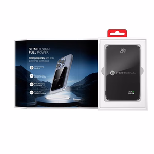 Portatīvais lādētājs ar MagSafe Forcell F-Energy SuperSlim F5K8 QC4.0 PD3.0 15W 5000 mAh melna