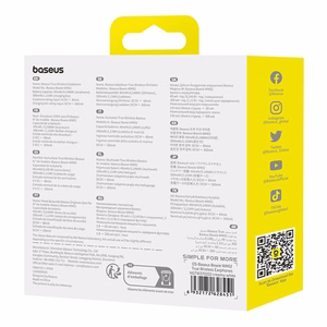 Bezvadu austiņas Baseus Bowie WM02 TWS, Bluetooth 5.0 (baltas) OS