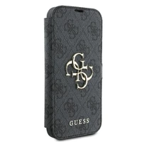 Guess 4G Metal Logo viedtālruņa apvalks iPhone 16 - melns