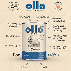 Влажный корм для собак OLLO Pure Rabbit, 400 г