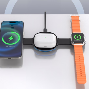 Dudao A11S 3-in-1 bezvadu lādētājs, saderīgs ar MagSafe, viedtālruni, viedpulksteni, austiņām - melns