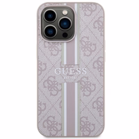 Guess GUHMP13LP4RPSP iPhone 13 Pro / 13 6.1" rozā/rozā cietais apvalks 4G Printed Stripes MagSafe