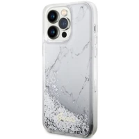 Guess GUHCP14XLCSGSGH iPhone 14 Pro Max 6.7" balts/balts cietais apvalks Liquid Glitter Marble