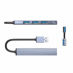 Orico AH-A13 USB-A Hub dokstacija 1x USB-A 3.0 + 3x USB-A 2.0 - pelēka