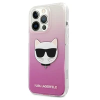 Karl Lagerfeld Choupette galvas viedtālruņa apvalks iPhone 13 Pro Max – rozā