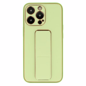 TEL PROTECT ādas greznais vāciņš ar statīvu iPhone 11 Pro viedtālrunim piparmētru krāsas