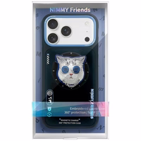 NIMMY viedtālruņa apvalks GLASSES COOL CAT saderīgs ar MagSafe priekš IPHONE 17 melns zils