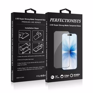 Perfectionists 2.5D Super Strong matēts rūdīts stikls Apple iPhone Air, melns