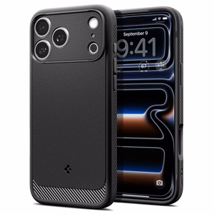 Spigen Rugged Armor MagSafe maciņš modelim iPhone 18 Pro / 17 Pro – krāsa: matēta melna