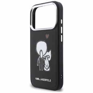 Karl Lagerfeld Karl & Choupette Back Logo MagSafe чехол для iPhone 17 Pro чёрный