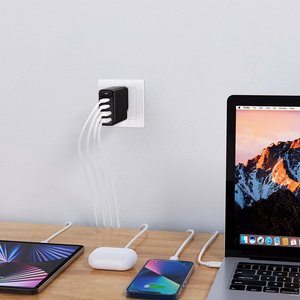 Charger CHOETECH GaN 2x USB Type-C, 2x USB Type-A: 140W, PD3.1, QC3.0