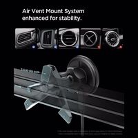 Spigen EV15MAQ Essential Qi2 MagSafe automašīnas gaisa ventilācijas turētājs - melns