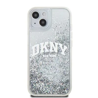 DKNY šķidrā spīduma lielā logotipa viedtālruņa apvalks iPhone 15 / 14 / 13 - balts