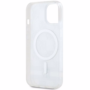 DKNY IML rūtainais mono raksts un drukātas svītras Magnētiskais viedtālruņa apvalks iPhone 15 / 14 / 13 - bēša