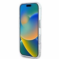 Karl Lagerfeld IML Metal Karl&Choupette Head magnētiskais viedtālruņa apvalks iPhone 16 Plus - balts