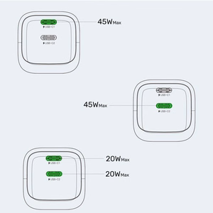 Unitek GaN tīkla lādētājs 45W 2x USB-C PD 3.0 QC