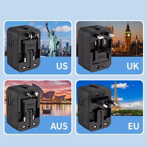 TECH-PROTECT TA300 ceļojumu adapteris EU / UK / US / AU melns