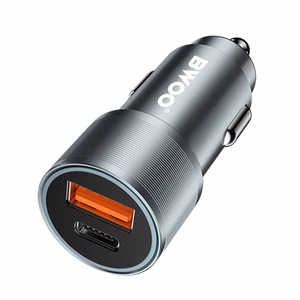 Auto lādētājs Bwoo (CC73) (1xUSB; 1xUSB-C; 38W), melns