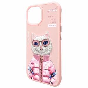 Nimmy Cool&Cute 2.0 kaķa apvalks iPhone 15 - rozā