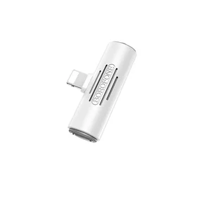 Borofone adapteris BV7 Audio - Lightning uz Lightning + 3,5 mm ligzda - balts