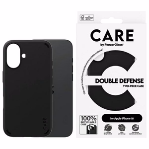 CARE by PanzerGlass dubultās aizsardzības viedtālruņa apvalks iPhone 16 - melns