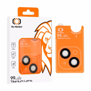 Закалённое стекло Tel Protect Titanium Lens 99% AR на камеру для Iphone 14/14 Plus/16E/17E чёрное (линз 2 шт.)