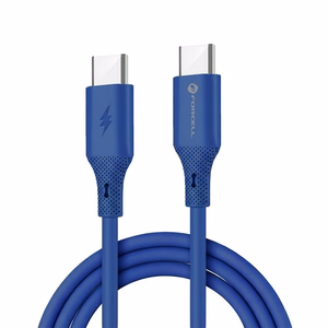 Kabeļa savienojums no USB C uz USB C Forcell F-Energy QC4.0 PD 3A 60W Silikona 1 m C344 tumši zils