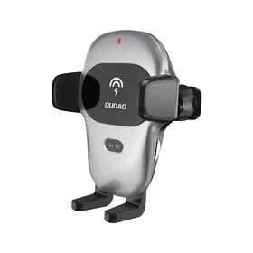 Dudao automātiskais turētājs ar iebūvētu Qi 15W bezvadu lādētāju pelēks (F20xs)