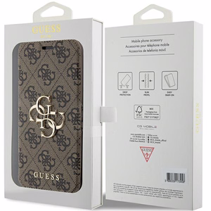 Guess 4G Metal Logo apvalks iPhone 15 Pro - brūns