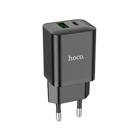 Lādētājs Hoco N28 20W USB-C/USB-A melns