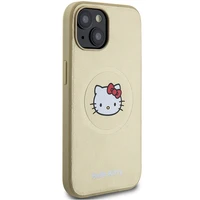 Hello Kitty ādas Kitty Head magnētiskais viedtālruņa apvalks iPhone 14 - zelta