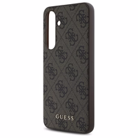Guess GUHCS24FEG4GFBR S24 FE S721 brūns/brūns cietais apvalks 4G Metāla Zelta Logotips