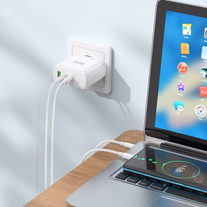 Lādētājs Hoco 2 x USB-C + USB-A GaN QC PD 65W N30 balts