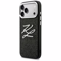 Karl Lagerfeld IML Glitter KL Diamond Logo Maciņš for iPhone 17 Pro Max - melns